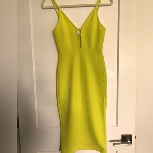 Oh My Love neon keyhole midi dress